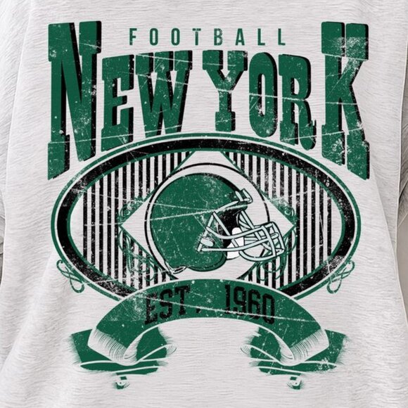 New York Football Vintage Style Crewneck Sweatshirt 17 - Picture 2 of 5
